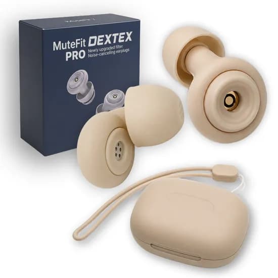 DEXTEX 뮤트핏Pro 실리콘 소음 차단 수면 귀마개 크림베이지 1세트