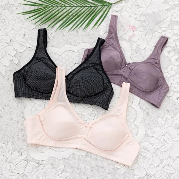 라비앙 인견매쉬 노와이어 홑겹 빅사이즈 브라 베이지 4XL 1개