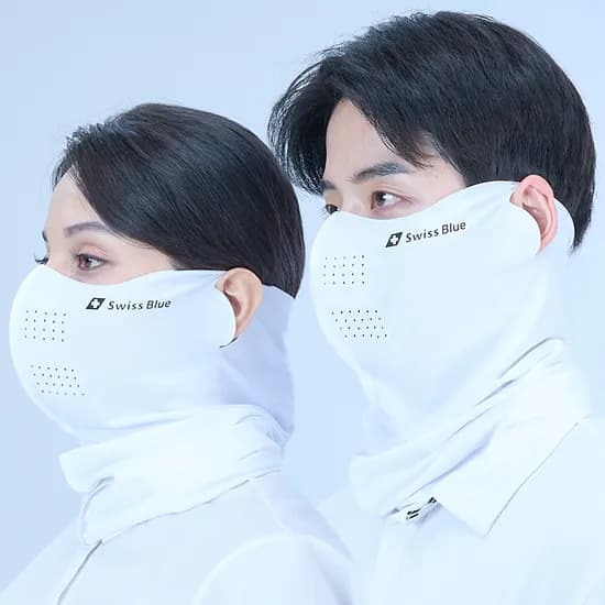 스위스블루 냉감 새부리 자외선 차단 마스크, 화이트, L, 2개