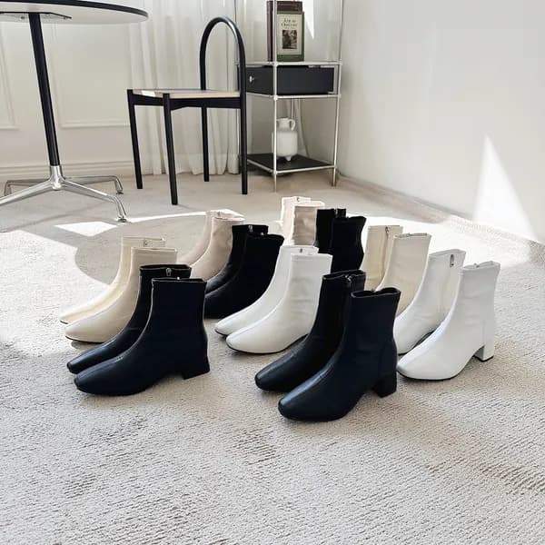 쫀쫀스판 앵클부츠 블랙 5cm 240mm 1개