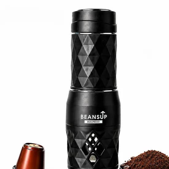 BEANSUP 듀얼프레소 커피 머신, 2in1, 캡슐 원두 겸용, 블랙, 1개