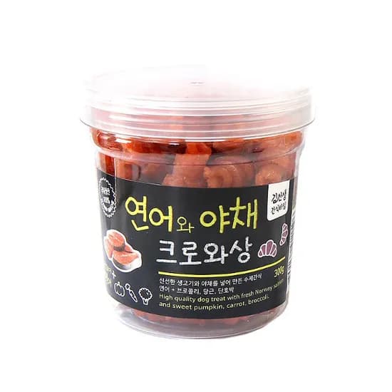 아침애 수제간식 김선생 간식타임, 연어와 야채 크로와상, 300g, 1개