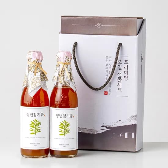 청년 참기름 선물세트 350ml 2개입 1세트