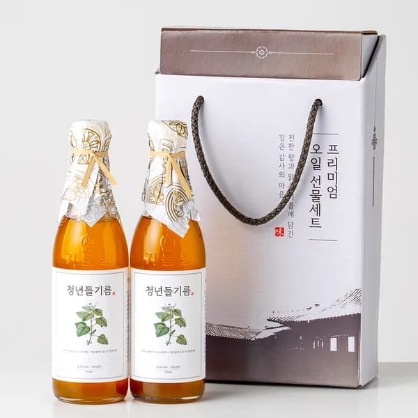 청년참기름 저온압착 청년들기름 선물세트 350ml 2병