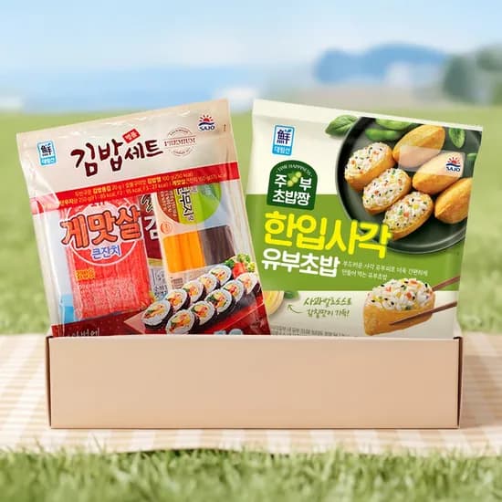 사조대림 피크닉세트 김밥세트 520g 외 한입사각 유부초밥 280g