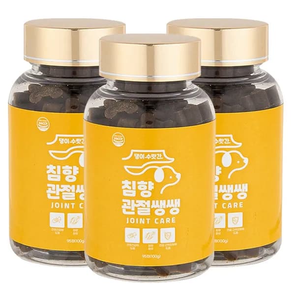 댕이수랏간 강아지 관절 영양제 뼈/관절강화 95정 3개