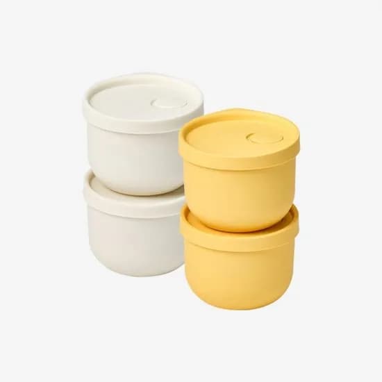 실리만 아이스웨이 실리콘 냉동밥용기 허니옐로우 350ml 2p 1개