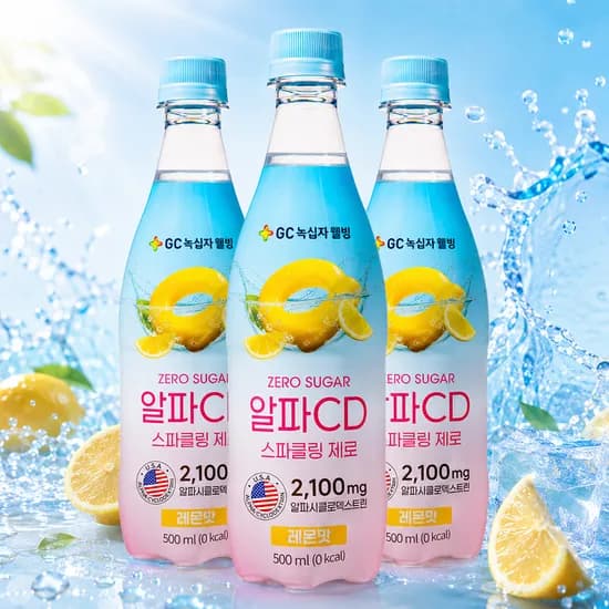 GC녹십자웰빙 알파CD 스파클링 제로 레몬맛 500ml 24개