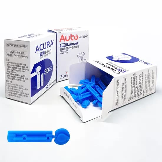 혈당채혈침 일회용 멸균 수동채혈침 30G 100개입 1통