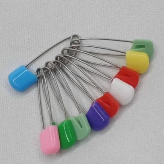 침대 이불고정 칼라 안전옷핀 대형, 랜덤색상, 10개