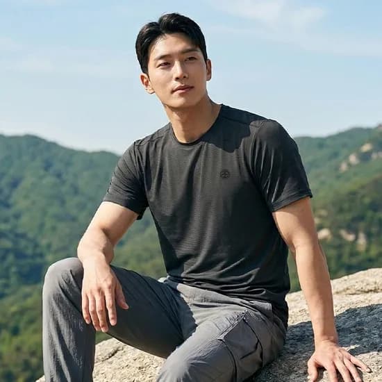 투엘라 남성 쿨에어 냉감 라운드 반팔 티셔츠 M7SS05, 네이비, 100