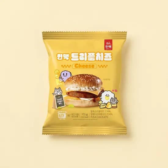 한맥 트리플 치즈버거 155g 12개