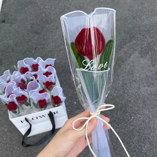 모루 꽃다발 DIY 키트, 레드