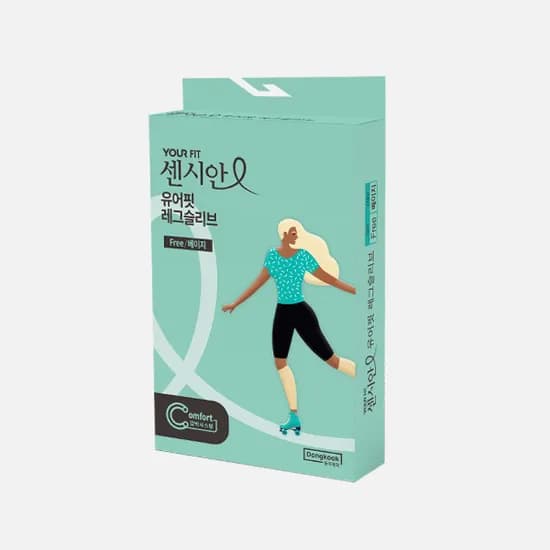 동국제약 센시안 의료기기 종아리 압박밴드, 레그슬리브, 베이지, 1박스, 종아리/무릎형