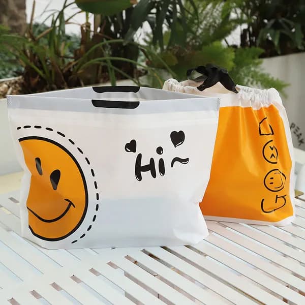 스마일 포장 비닐 쇼핑백 오렌지 35x25cm 20개입