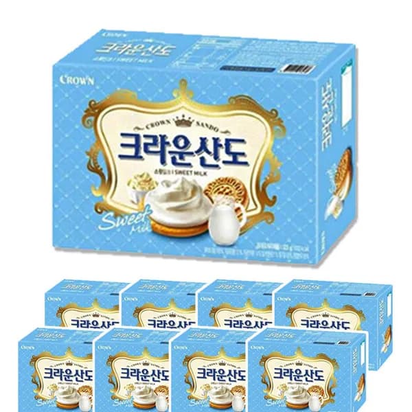 크라운산도 크림 323g 8개