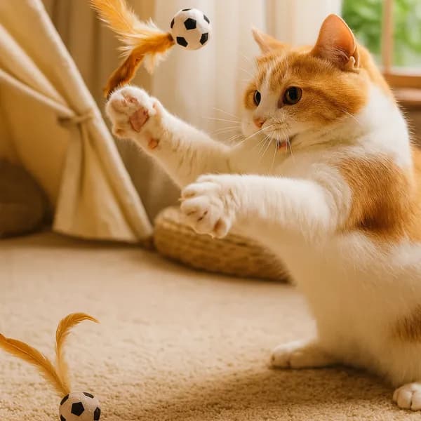 고양이 깃털 탱탱볼 색상혼합 3개