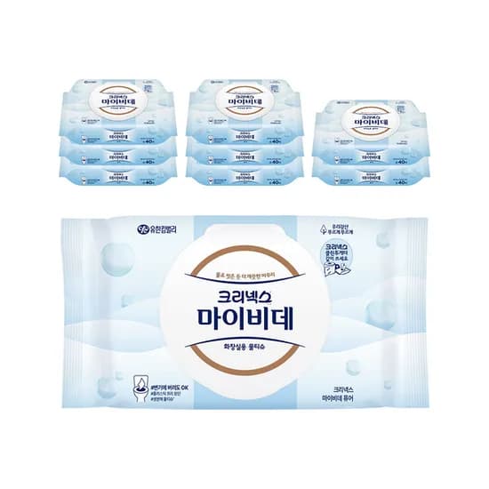 크리넥스 마이비데 퓨어 캡 40매 9팩 13,900원