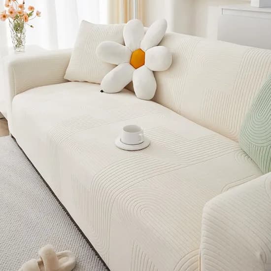 쇼파패드커버 맞춤소파커버 논슬립, 베이지, 3-4인용 (235-300cm)