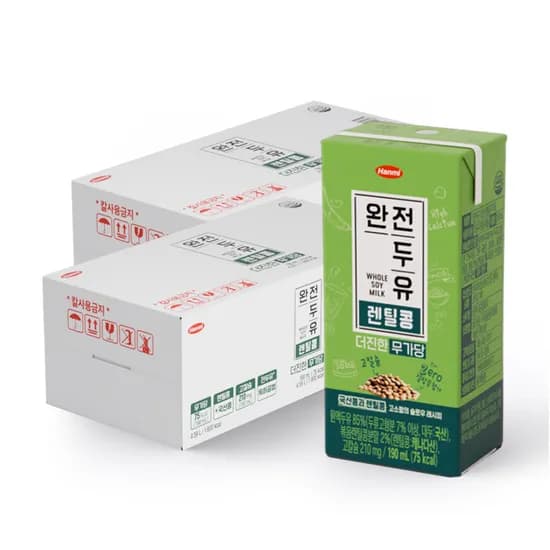한미 완전두유 더진한 렌틸콩 무가당, 190ml, 48개