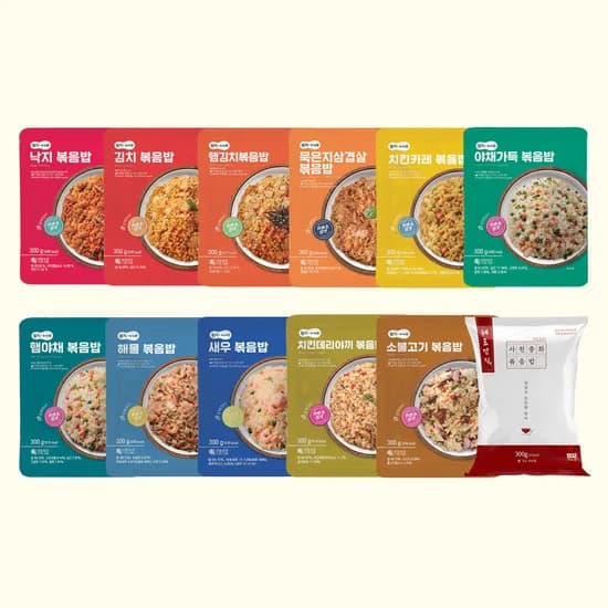 엄지 볶음밥 12종 맛보기세트 300g 12개 1세트