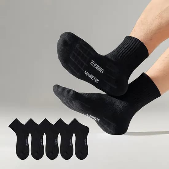 꿈꾸는 아재 남성 스포츠 양말, 블랙, 중목, 5쌍