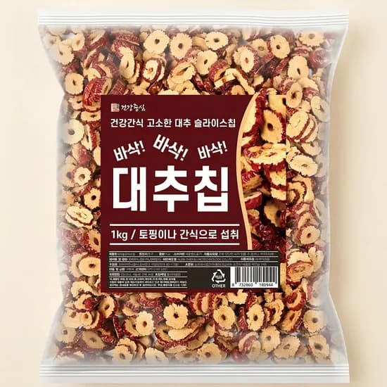 건강수 대추슬라이스칩 1kg 1개