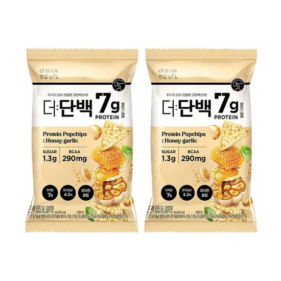빙그레 더단백 팝칩 허니갈릭맛 44g 2개
