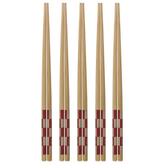 체크 대나무 젓가락, 24cm, 5세트, 1개