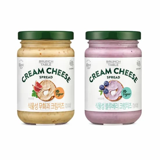 복음자리 식물성 크림치즈, 무화과, 190g, 1개 + 블루베리, 190g, 1개