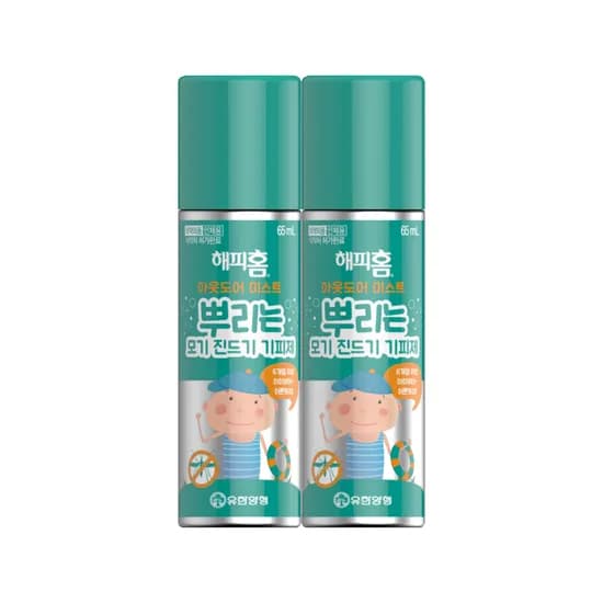 유한양행 해피홈 아웃도어 미스트, 65ml, 2개