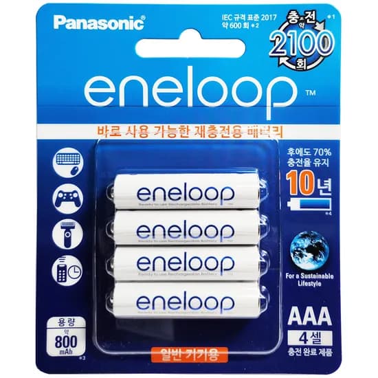Panasonic 에네루프 AAA 충전지 1.2V 800mAh 4개