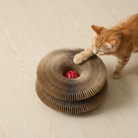 공놀이 & 아코디언 스크래쳐, 고양이 아코디언 스크래쳐, 24cm, 1개