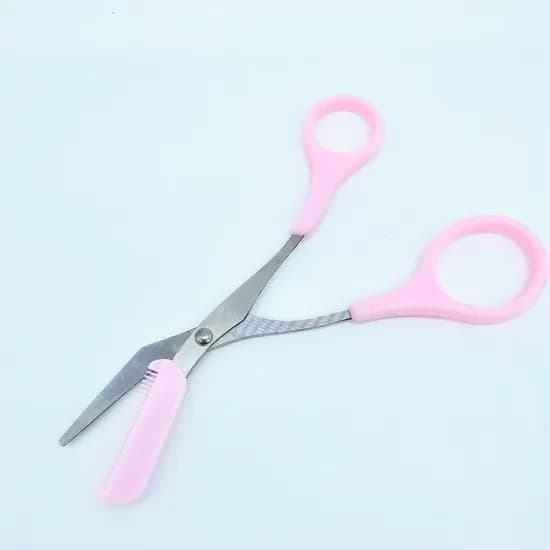 셀프 눈썹 정리 가위, 핑크, 12.5cm, 2개