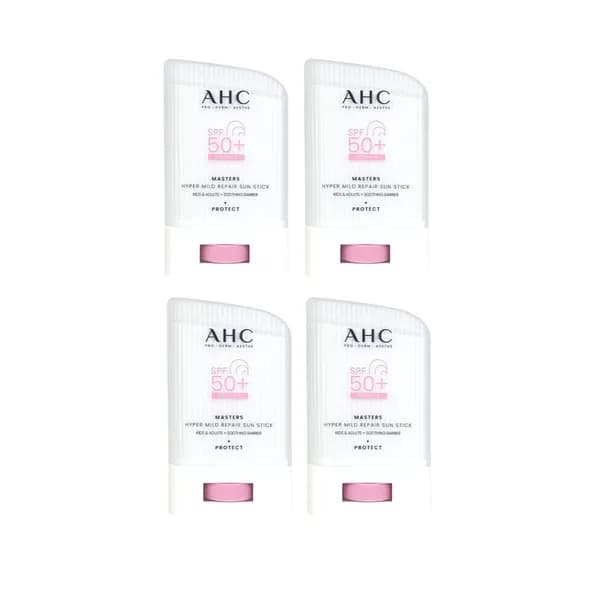 AHC 마스터즈 하이퍼 마일드 리페어 선스틱 핑크 무기자차 SPF50+/PA++++ 22g 4개
