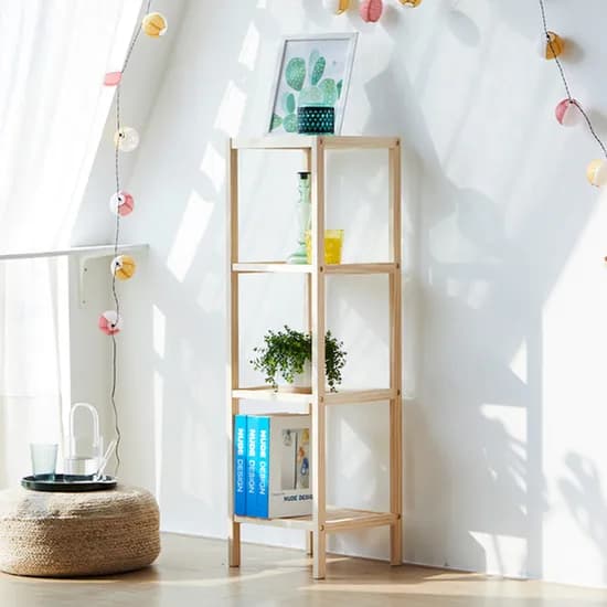 보루네오 원목 DIY 다용도 장식장 4단 OT050 단일사이즈