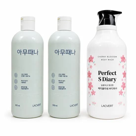 라끄베르 아무때나 때필링 500ml 2개 체리블라썸 바디워시 1000ml 1개 2세트