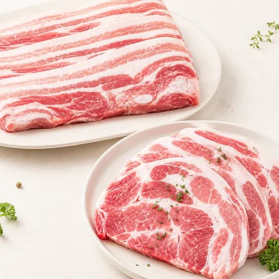 더예쁜한우 돼지고기 구이용세트, 삼겹살, 500g, 1개 + 목전지 500g, 1개, 1세트