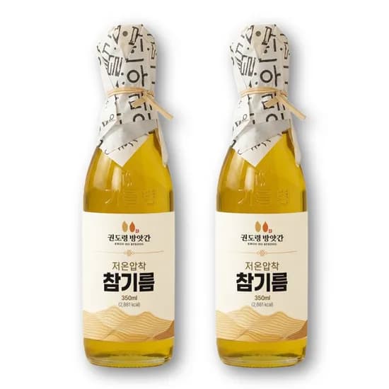 권도령방앗간 참기름, 저온압착, 350ml, 2개