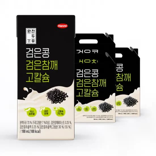 한미 완전두유, 검은콩 검은참깨 고칼슘, 190ml, 48개