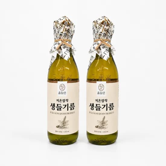 볶지 않은 저온압착 생들기름, 350ml, 2병
