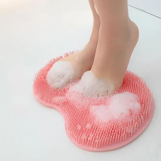 DAYA 풋 브러쉬 발 세척솔 마사지 각질제거 발씻기 뒤꿈치 발바닥 관리 매트, 그레이, 1개