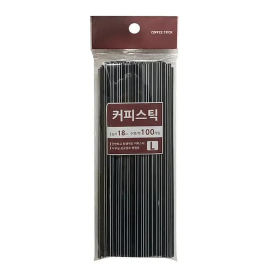 커피스틱 L, 18cm, 100개입, 1개
