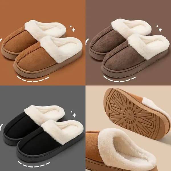 베이직 스웨이드 슬리퍼 털 슬리퍼 겨울 슬리퍼 남녀 공용 브라운 260mm 1개 7,778원