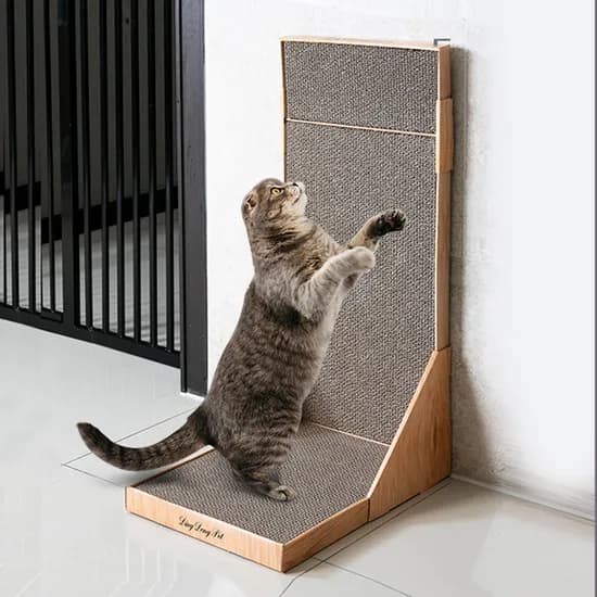 딩동펫 고양이 벽면형 스크래쳐, 우드색, 55.5cm, 1개