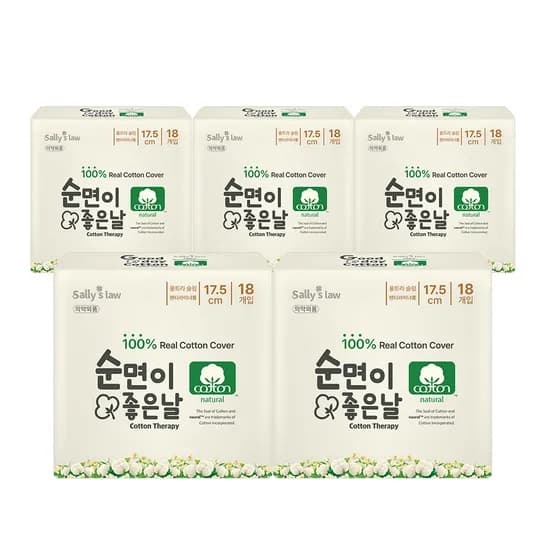 순면이 좋은날 생리대 팬티롱라이너 18매 5팩