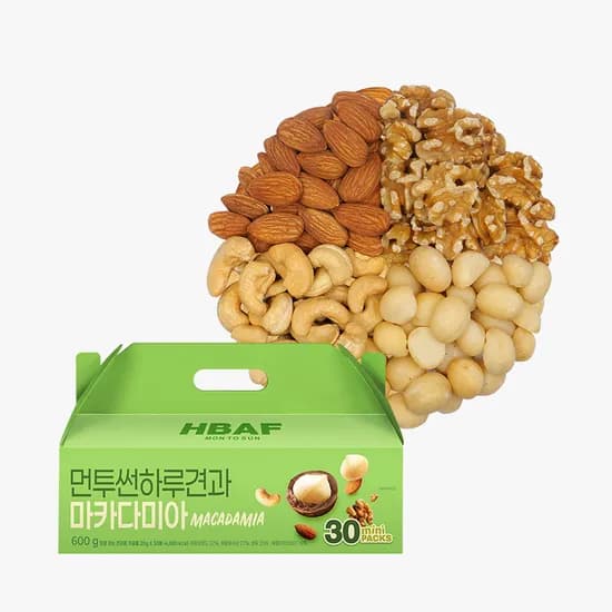 HBAF 하루견과 마카다미아 선물세트 20g 30봉 1개