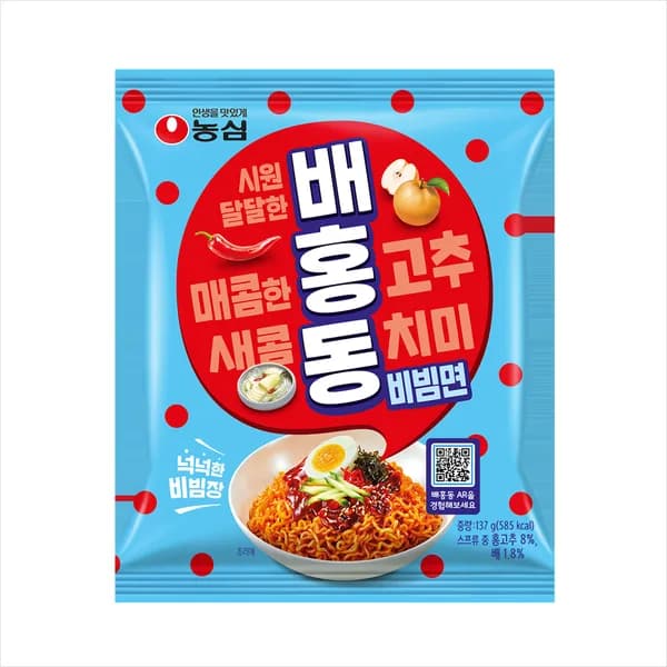 농심 배홍동 비빔면 137g 4개입