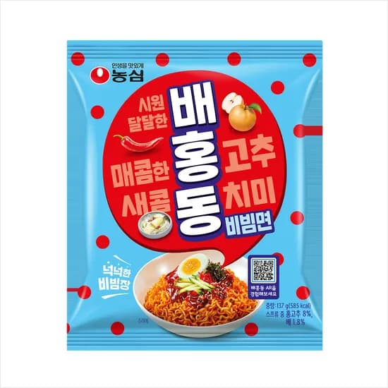 농심 배홍동 비빔면 137g 4개입 3개 11,200원