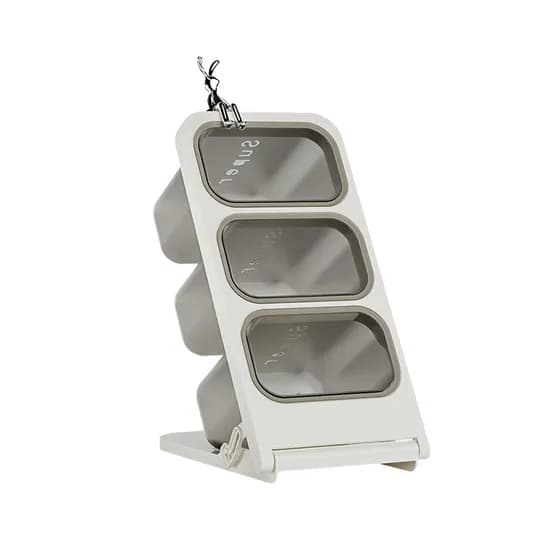에코벨 높이조절 탕비실 티백 정리함, 3단, 화이트+그레이, 1개